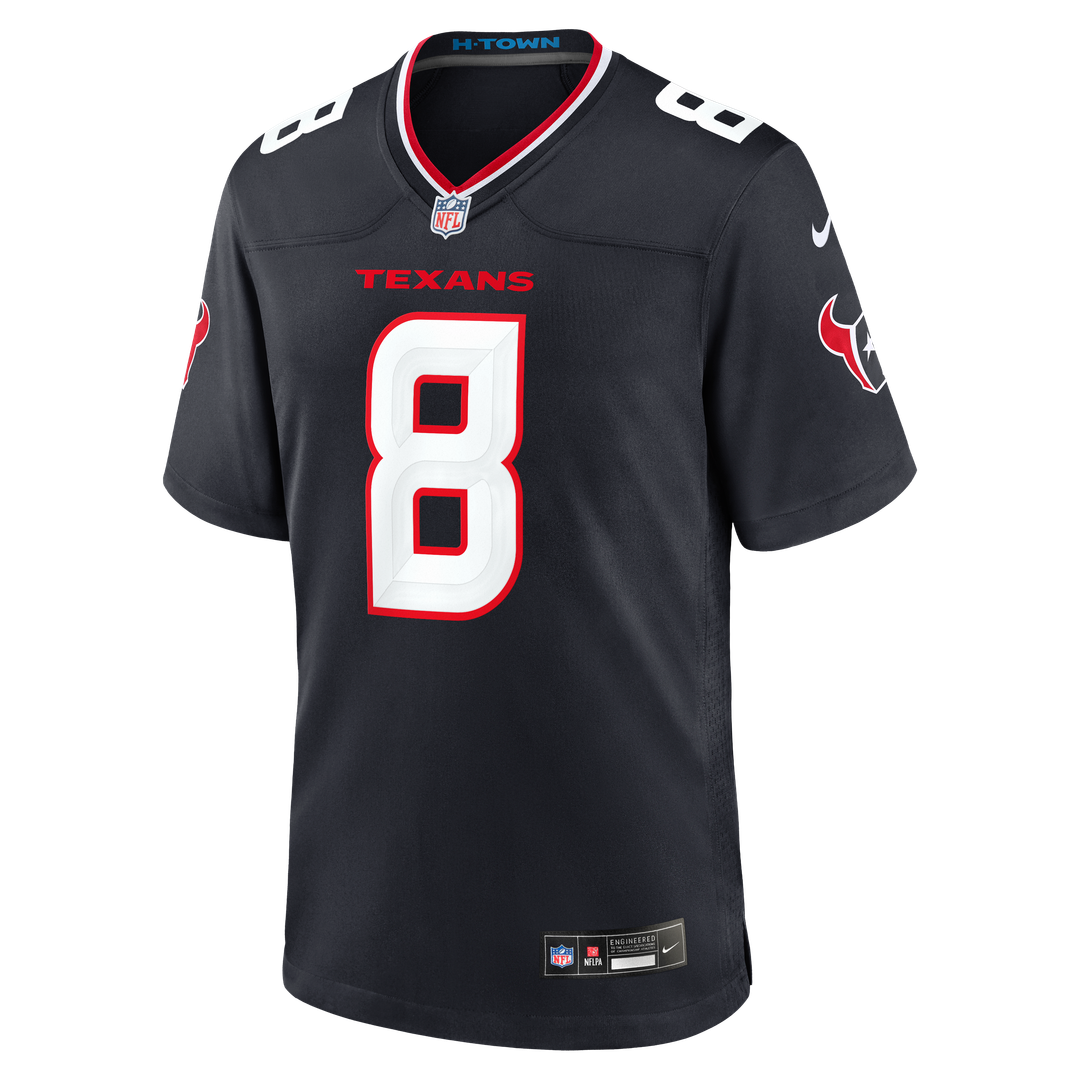 Houston Texans Cade Stover Nike Navy Team Game Jersey product image 2, provided for visual reference and product detail