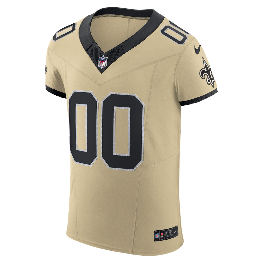 New Orleans Saints Nike Gold Alternate Vapor F.U.S.E. Elite Custom Jersey product image 2, provided for visual reference and
