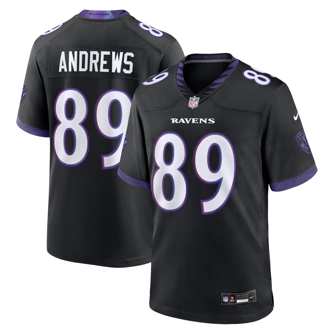Baltimore Ravens Mark Andrews Nike Black Alternate Game Jersey product image 1, provided for visual reference and product