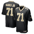 New Orleans Saints Kelvin Banks Jr. Nike Black Game Player Jersey product image 1, provided for visual reference and product
