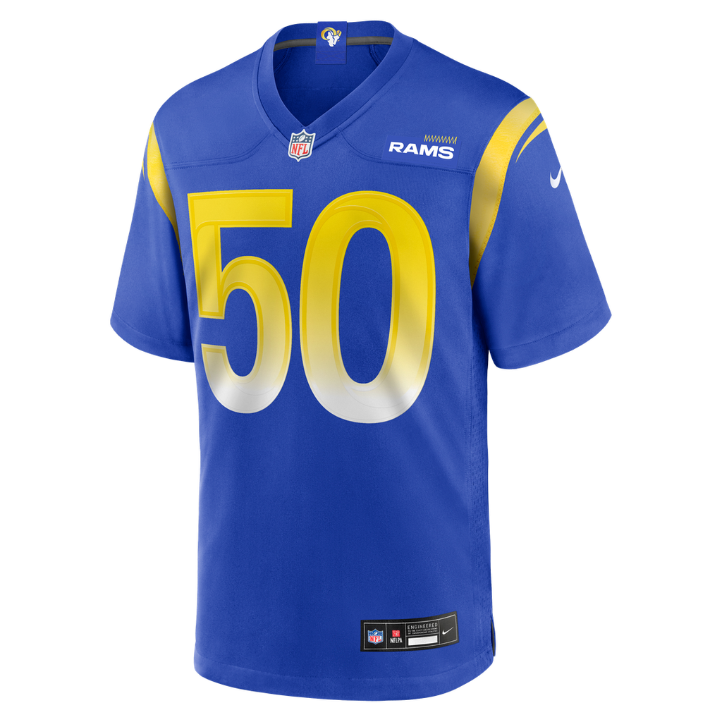 Los Angeles Rams Beaux Limmer Nike Royal Team Game Jersey product image 2, provided for visual reference and product detail