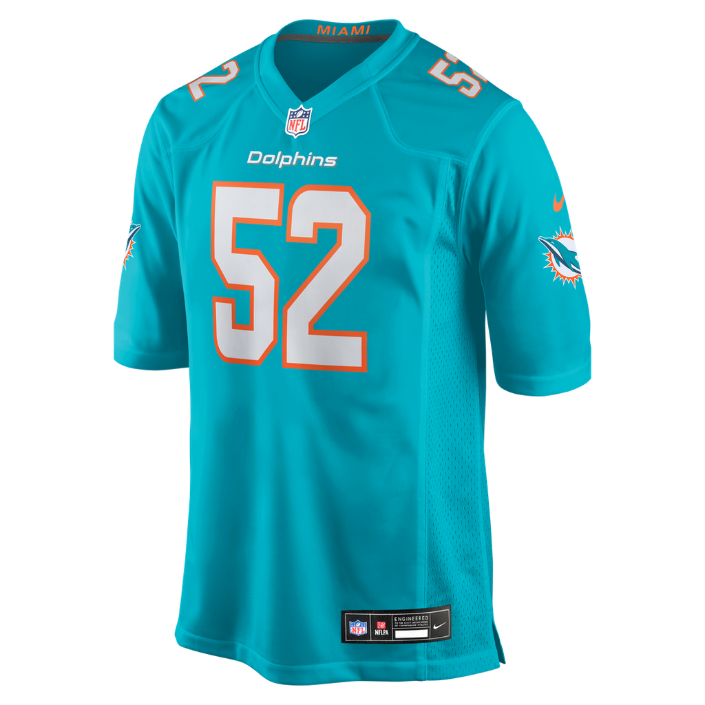 Miami Dolphins Patrick Paul Nike Aqua Game Jersey product image 2, provided for visual reference and product detail review