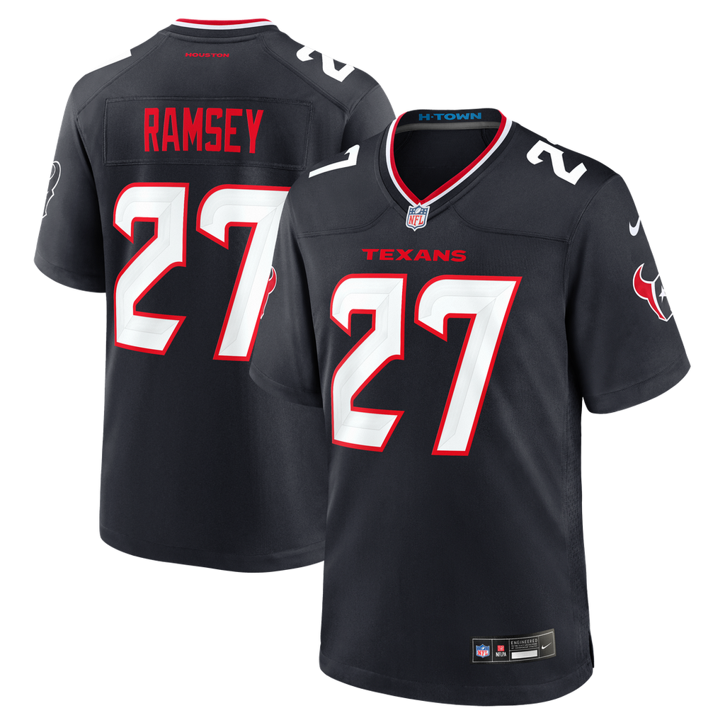 Houston Texans Kamari Ramsey Nike Navy Team Game Jersey product image 1, provided for visual reference and product detail