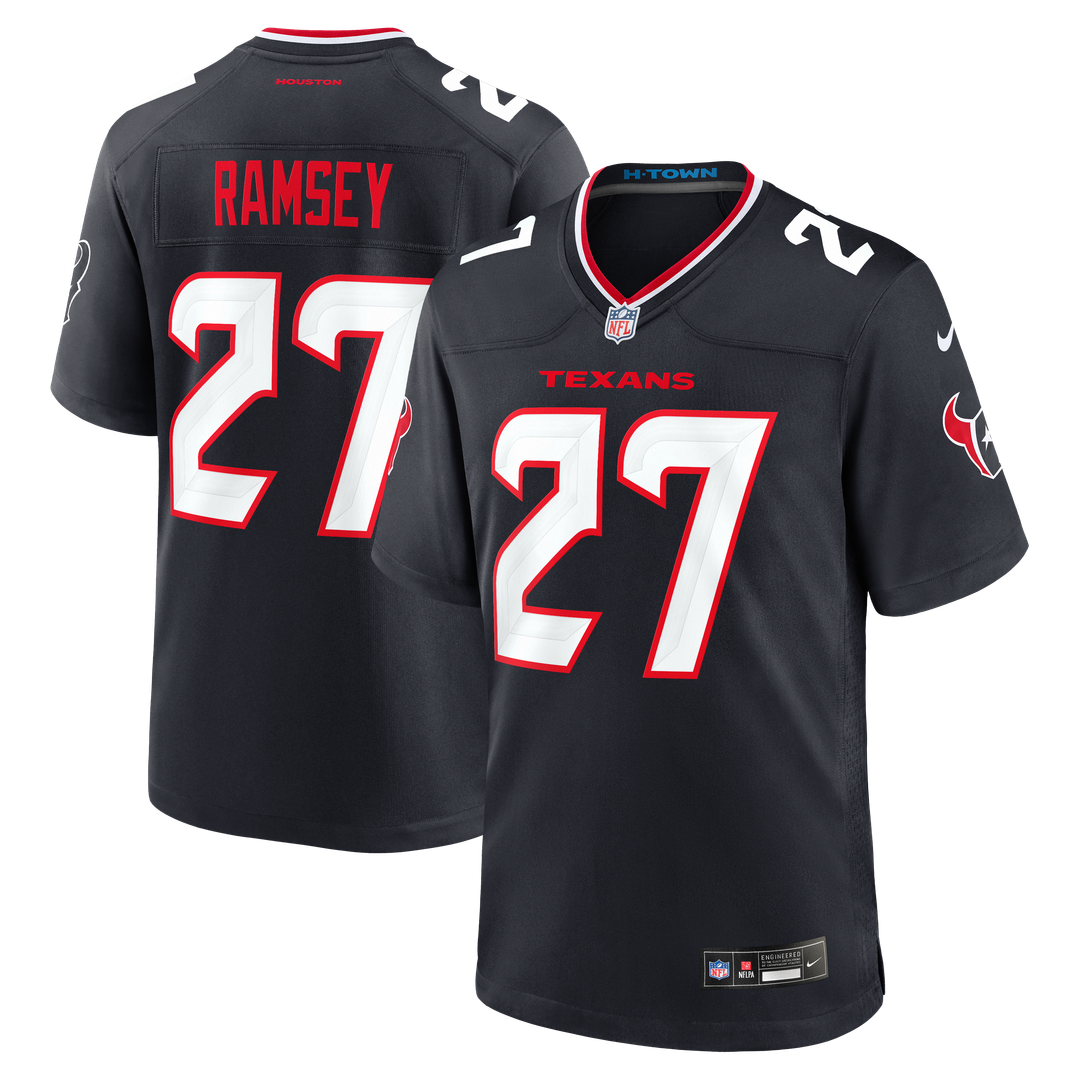 Houston Texans Kamari Ramsey Nike Navy Team Game Jersey product image 1, provided for visual reference and product detail