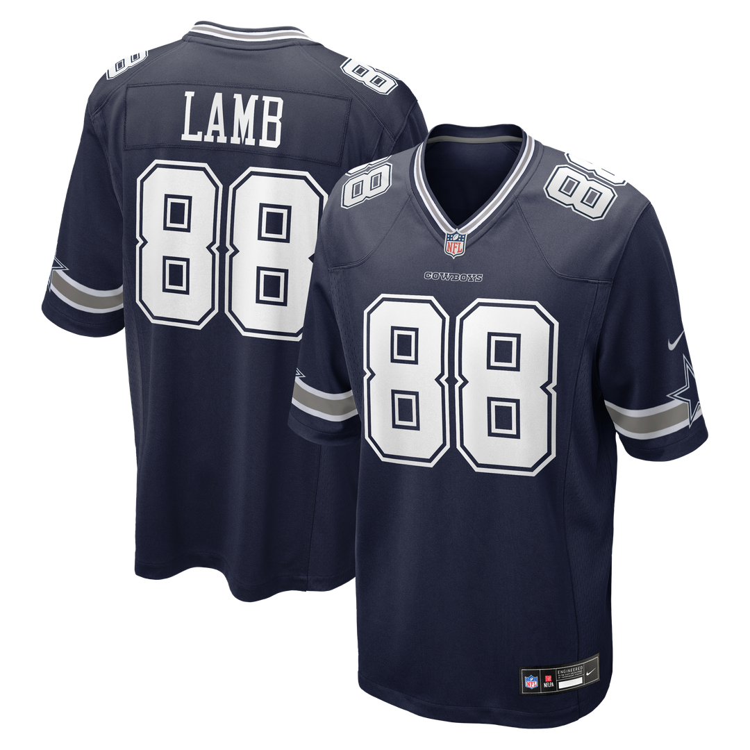 Dallas Cowboys CeeDee Lamb Nike Navy Game Jersey product image 1, provided for visual reference and product detail review