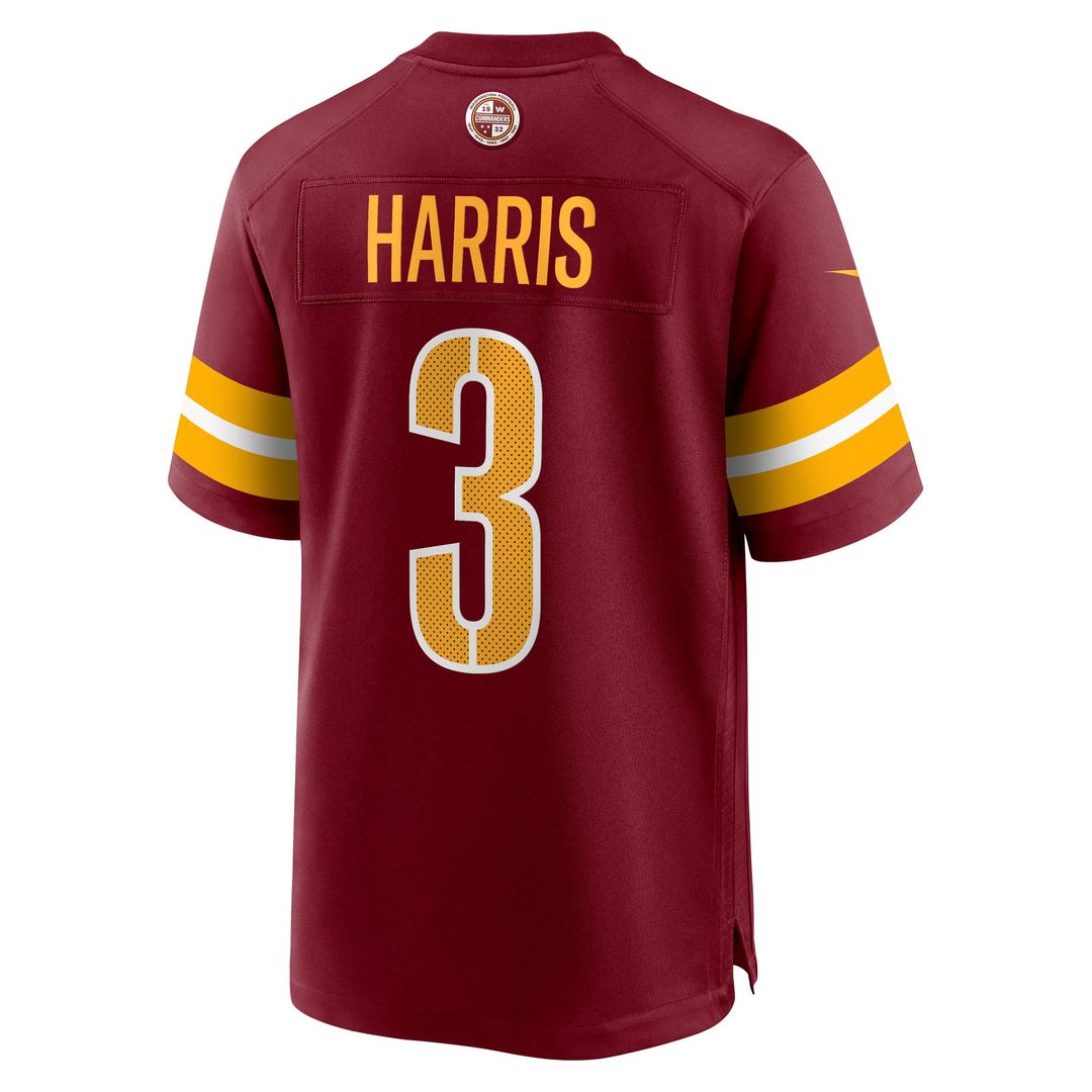 Washington Commanders Will Harris Nike Burgundy Team Game Jersey product image 3, provided for visual reference and product