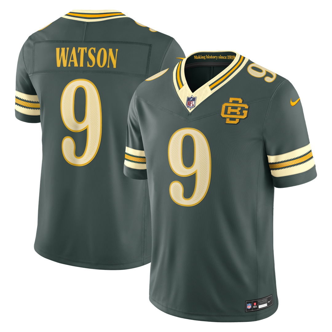 Green Bay Packers Christian Watson Nike Green 2026 Rivalries Collection Stitched Limited Jersey product image 1, provided