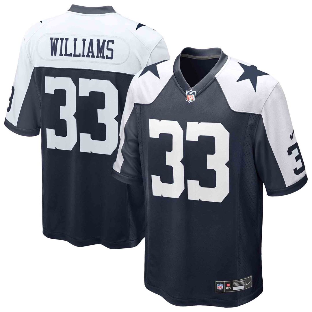 Dallas Cowboys Javonte Williams Nike Navy Alternate Game Jersey product image 1, provided for visual reference and product