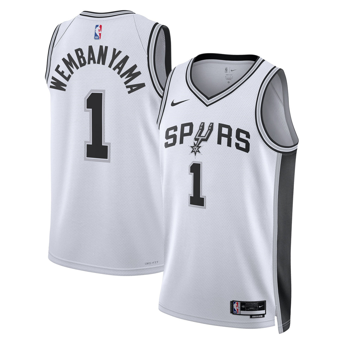 San Antonio Spurs Nike Association Edition Swingman Jersey - White - Victor Wembanyama - Unisex product image 1, provided