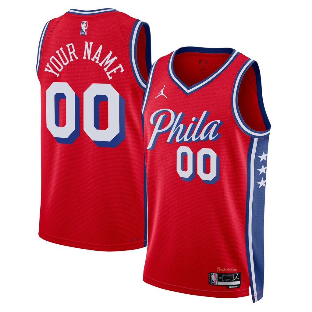 Philadelphia 76ers Jordan Statement Swingman Jersey - Custom - Unisex product image 1, provided for visual reference and