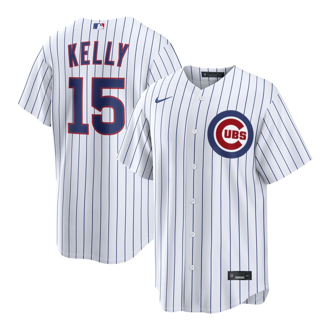 Chicago Cubs Carson Kelly Nike White Home Replica Jersey product image 1, provided for visual reference and product detail