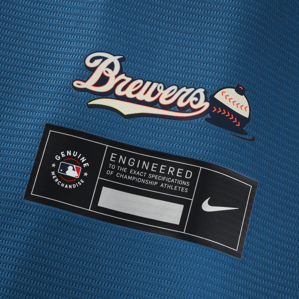 Milwaukee Brewers Nike Mineral Blue 2026 City Connect Stadium Jersey product image 7, provided for visual reference and
