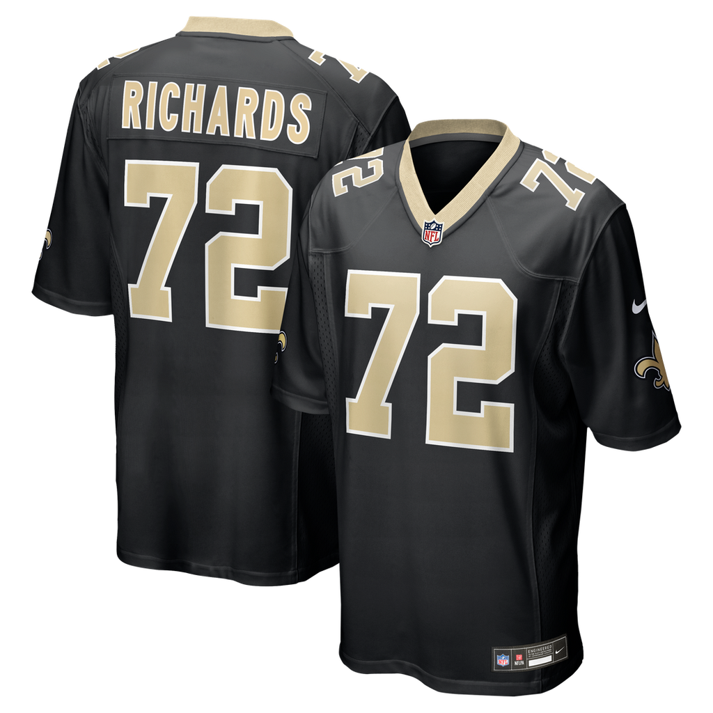 New Orleans Saints Asim Richards Nike Black Team Game Jersey product image 1, provided for visual reference and product
