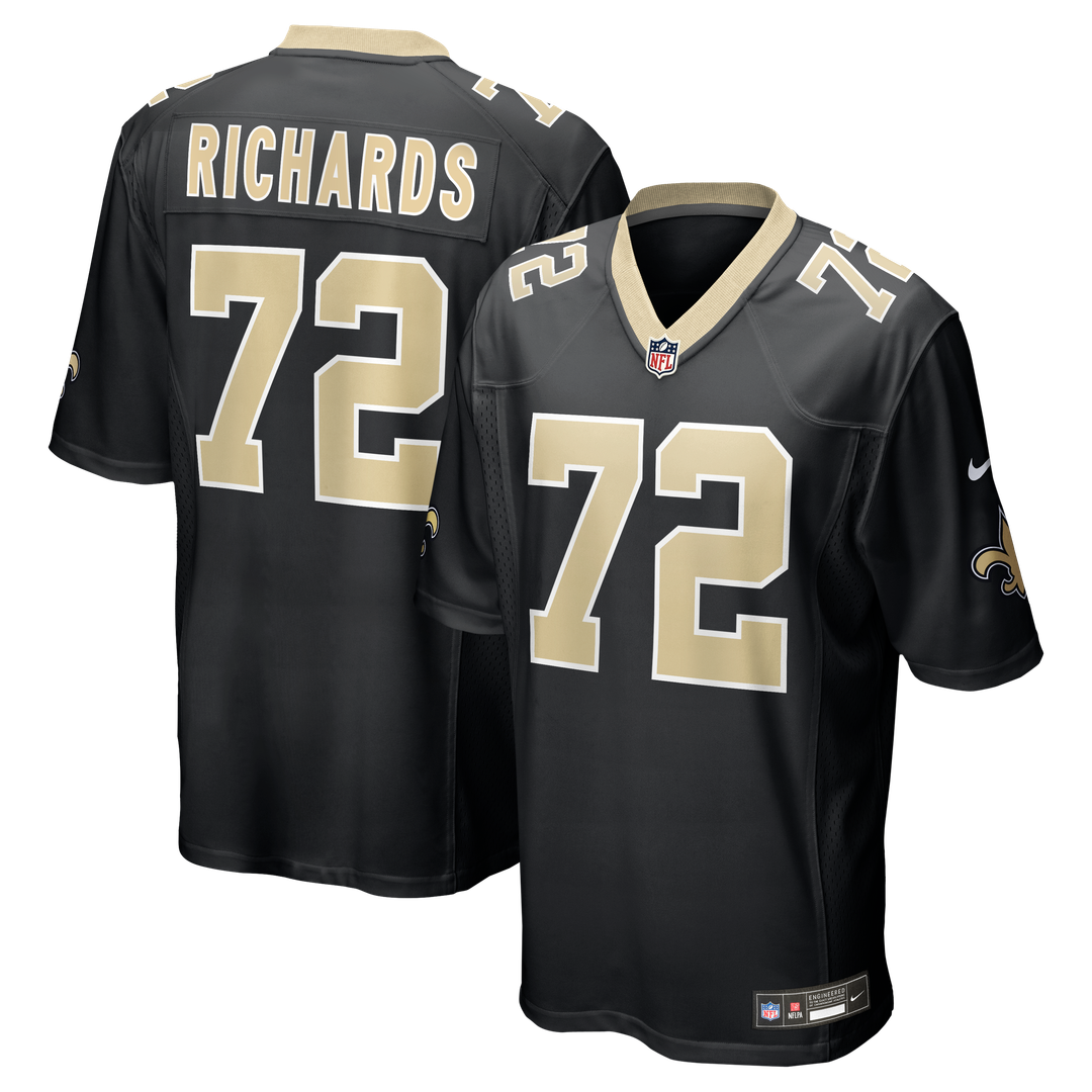 New Orleans Saints Asim Richards Nike Black Team Game Jersey product image 1, provided for visual reference and product