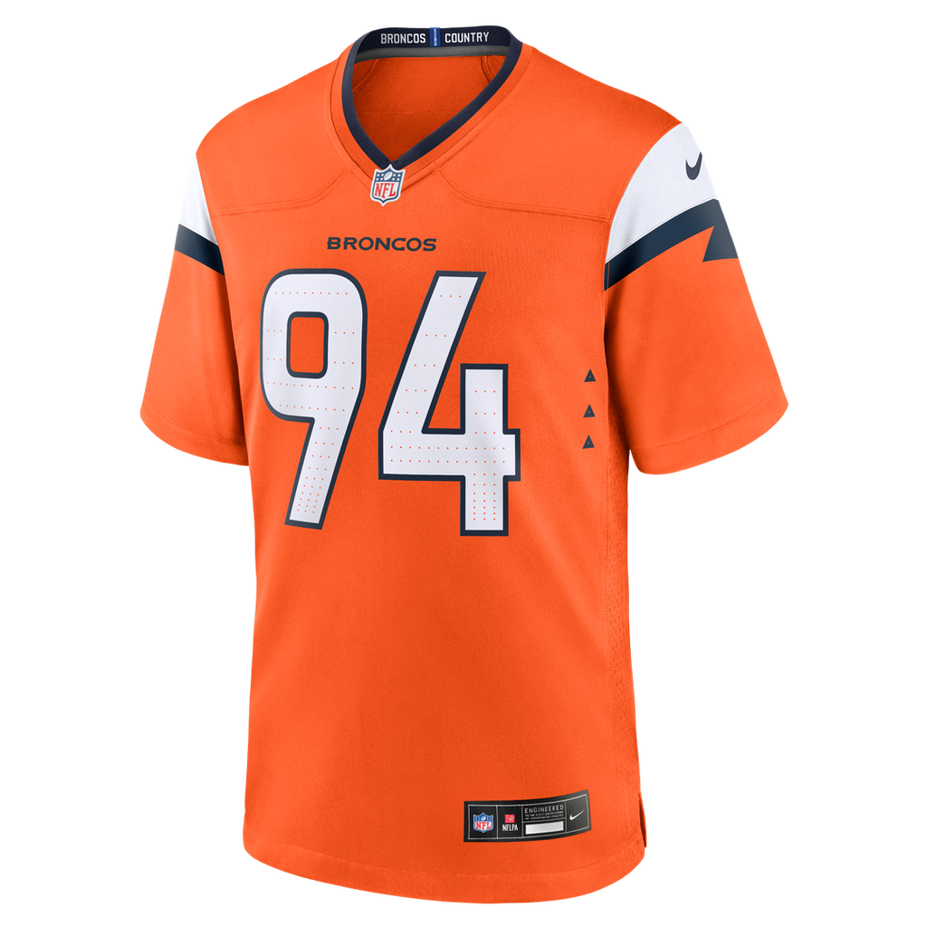Denver Broncos Jordan Jackson Nike Orange Team Game Jersey product image 2, provided for visual reference and product detail