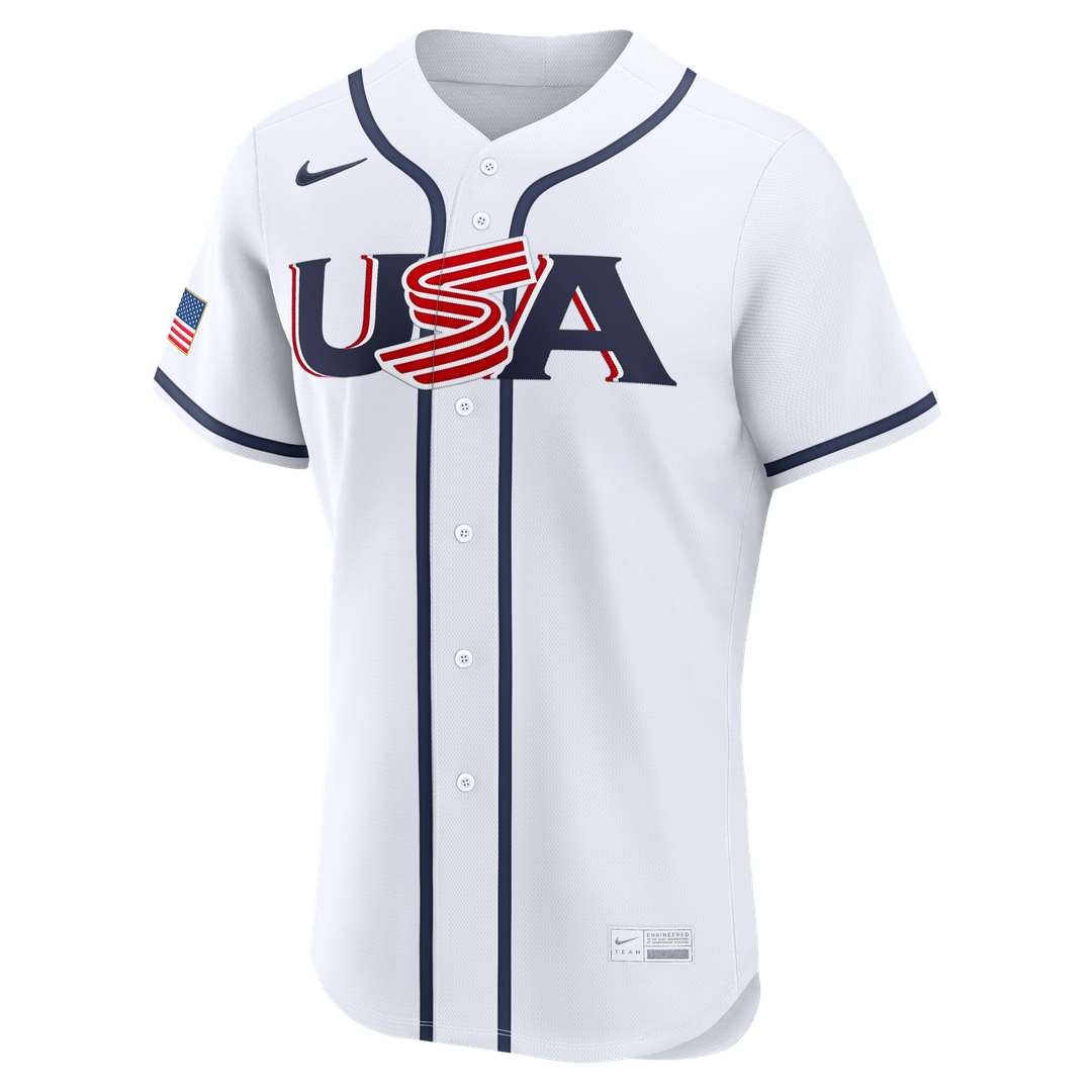 USA Baseball Cal Raleigh Nike White 2026 World Baseball Classic Home Authentic Jersey product image 2, provided for visual