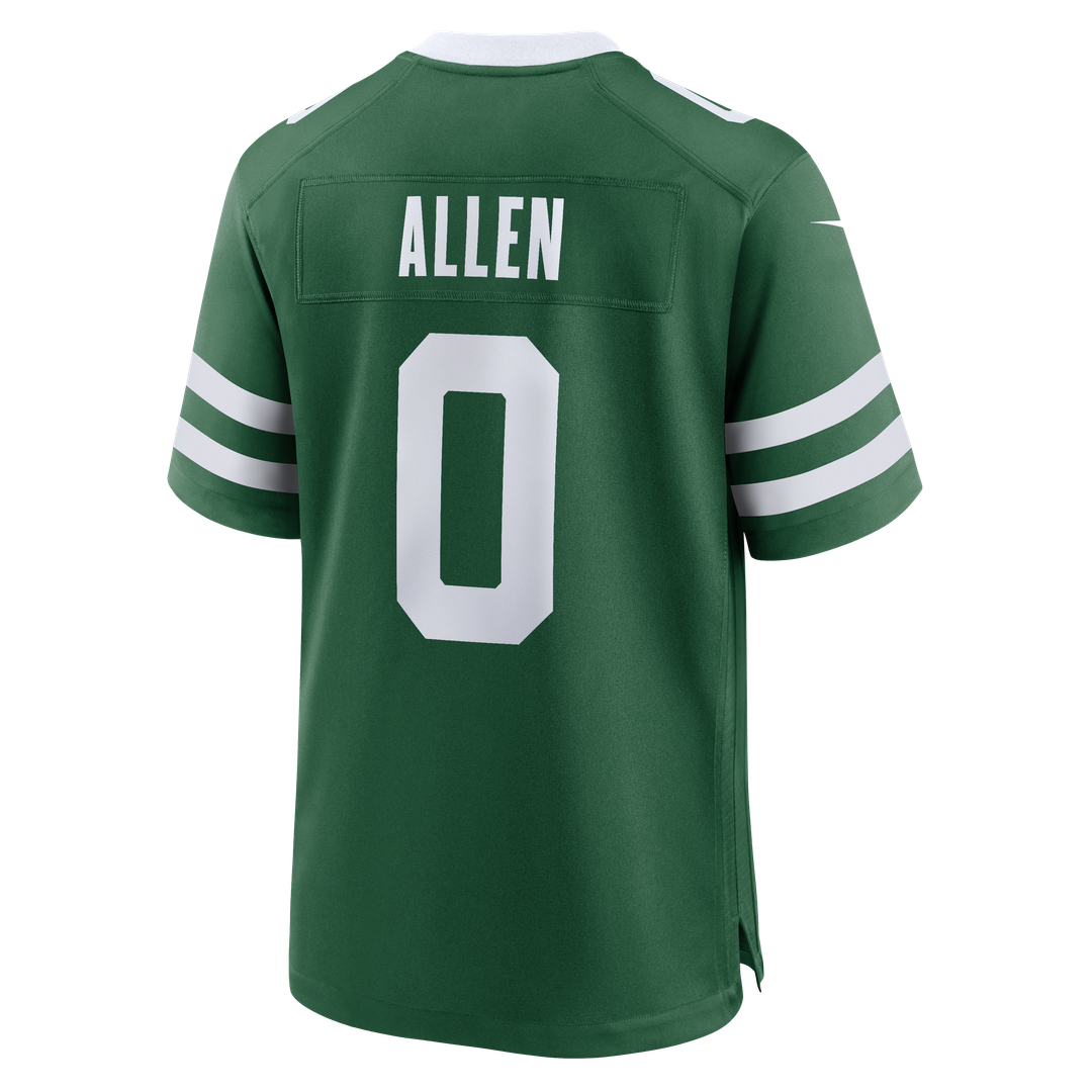 New York Jets Braelon Allen Nike Legacy Green Game Jersey product image 3, provided for visual reference and product detail