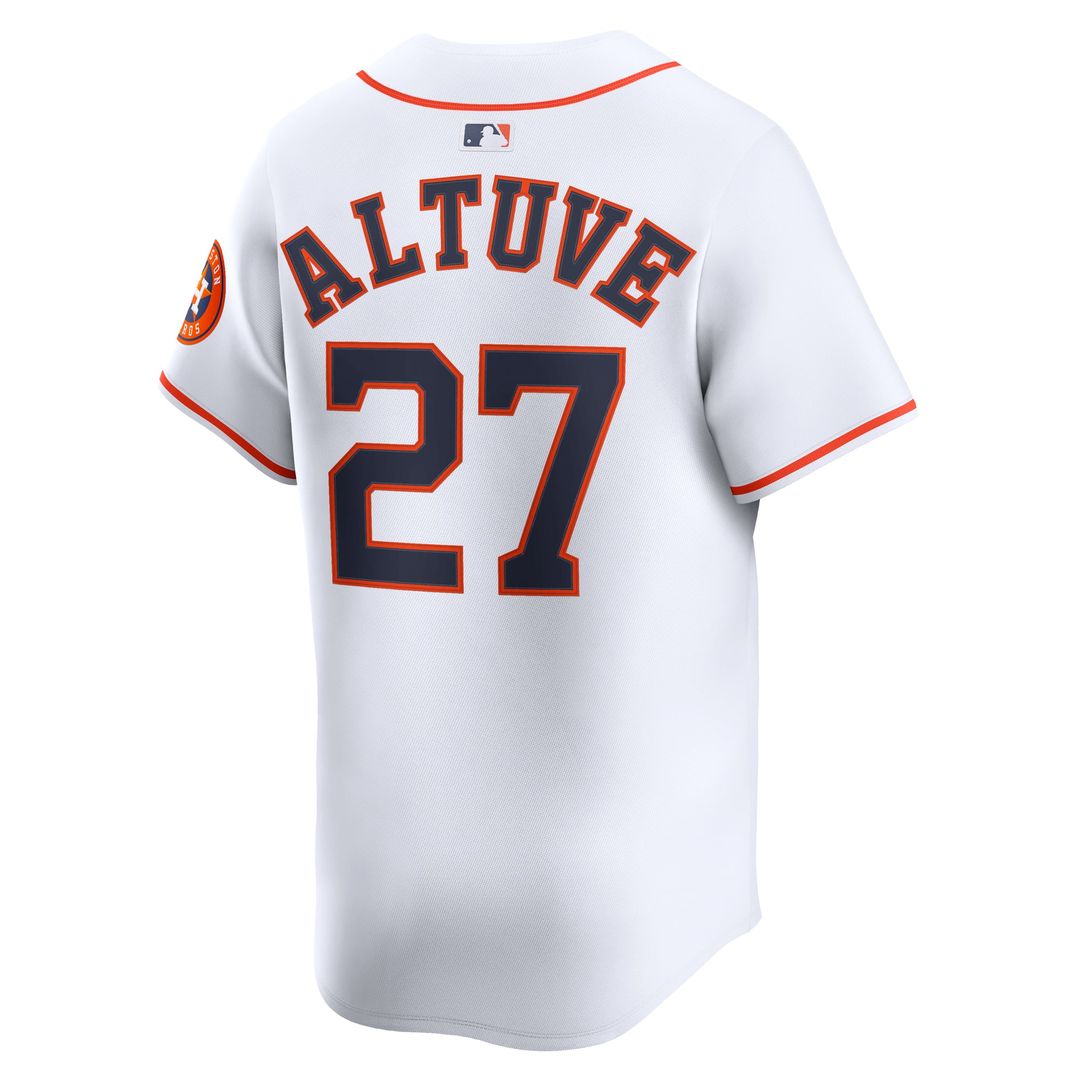 Houston Astros Jose Altuve Nike White Home Limited Player Jersey product image 6, provided for visual reference and product