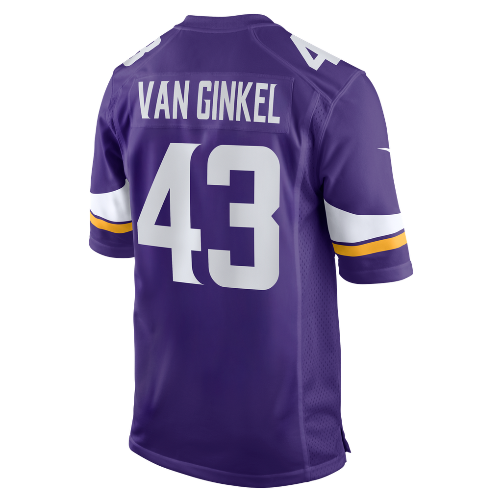 Minnesota Vikings Andrew Van Ginkel Nike Purple Team Game Jersey product image 3, provided for visual reference and product