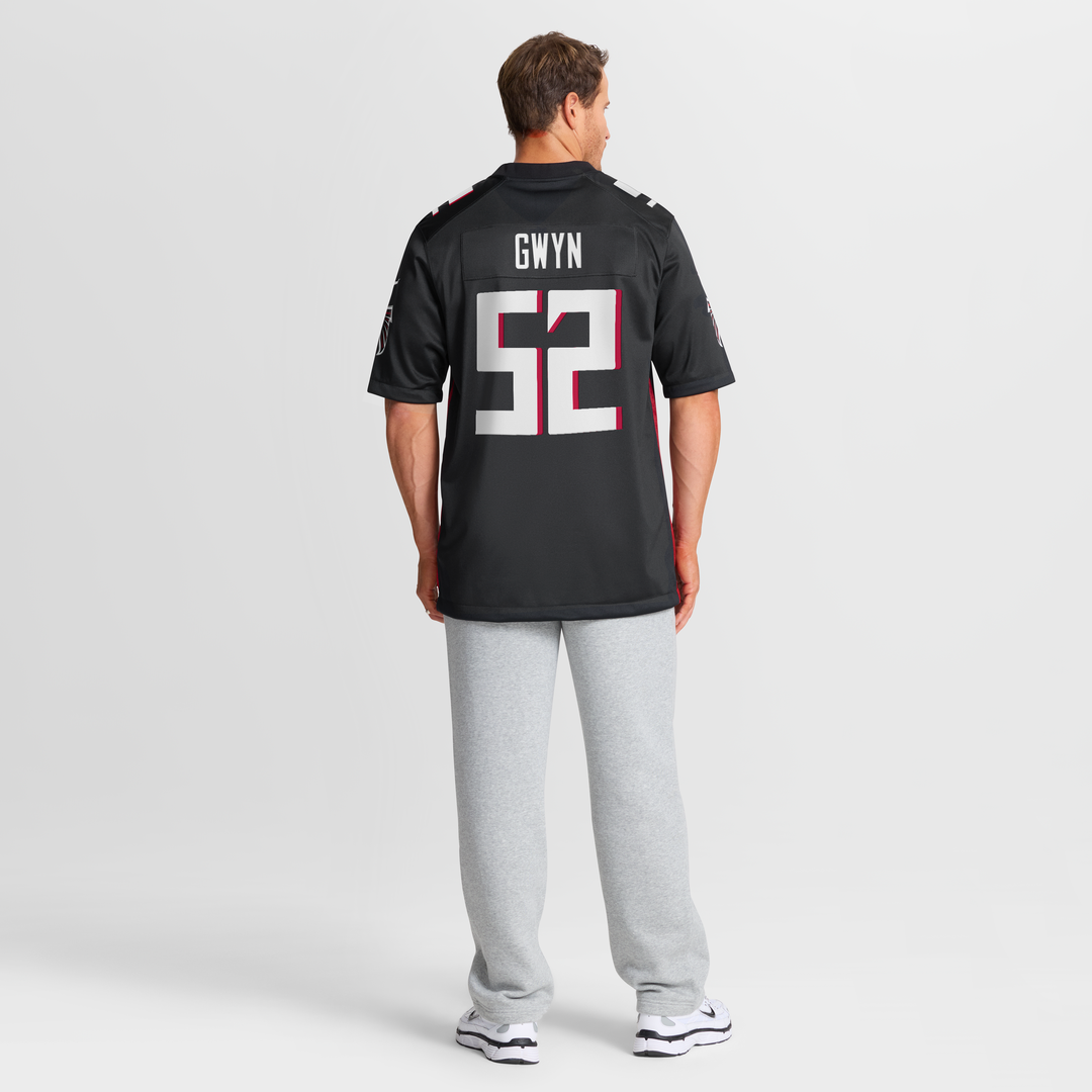 Atlanta Falcons Jovaughn Gwyn Nike Black Team Game Jersey product image 8, provided for visual reference and product detail