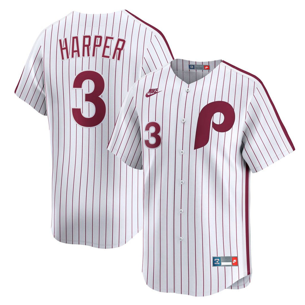 Philadelphia Phillies Bryce Harper Nike White Cooperstown Collection Limited Jersey product image 1, provided for visual