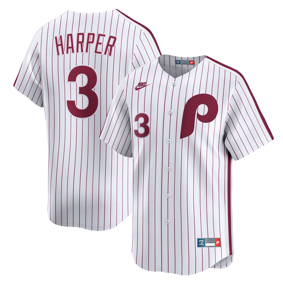 Philadelphia Phillies Bryce Harper Nike White Cooperstown Collection Limited Jersey product image 1, provided for visual