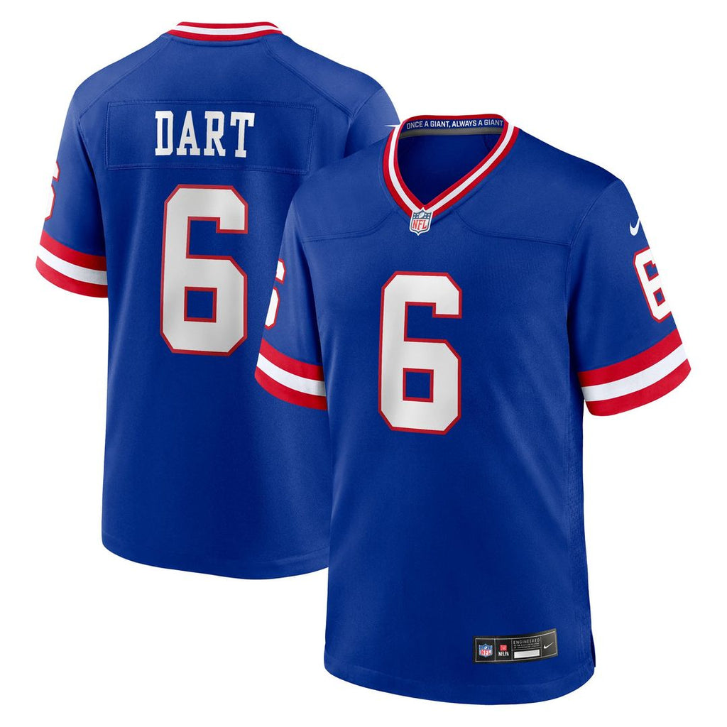 New York Giants Jaxson Dart Nike Royal Alternate 2 Classic Game Jersey product image 1, provided for visual reference and