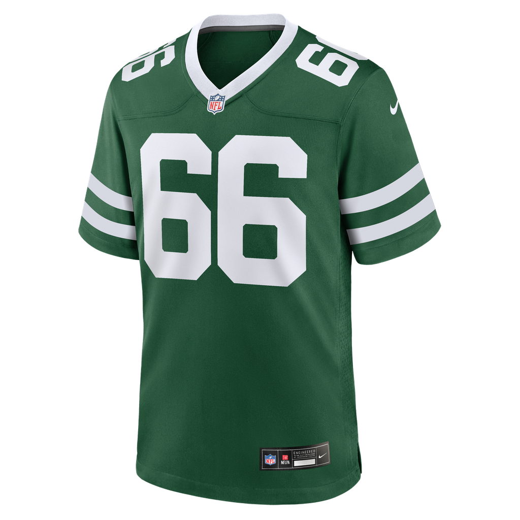 New York Jets Joe Tippmann Nike Legacy Green Team Game Jersey product image 2, provided for visual reference and product
