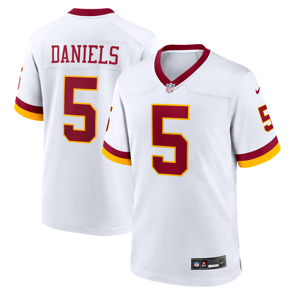 Washington Commanders Jayden Daniels Nike White Game Super Bowl Era Jersey product image 1, provided for visual reference