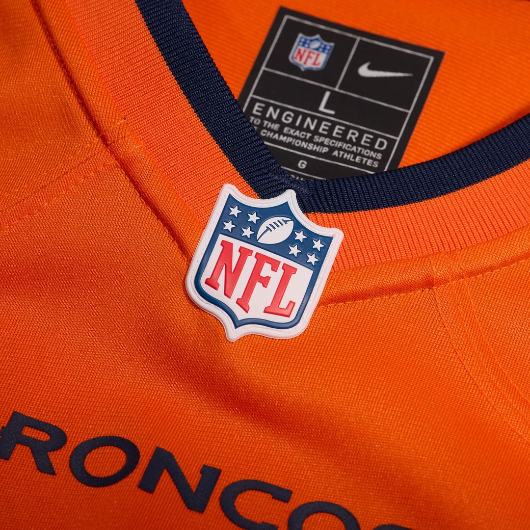 Denver Broncos Jonah Elliss Nike Orange Team Game Jersey product image 4, provided for visual reference and product detail