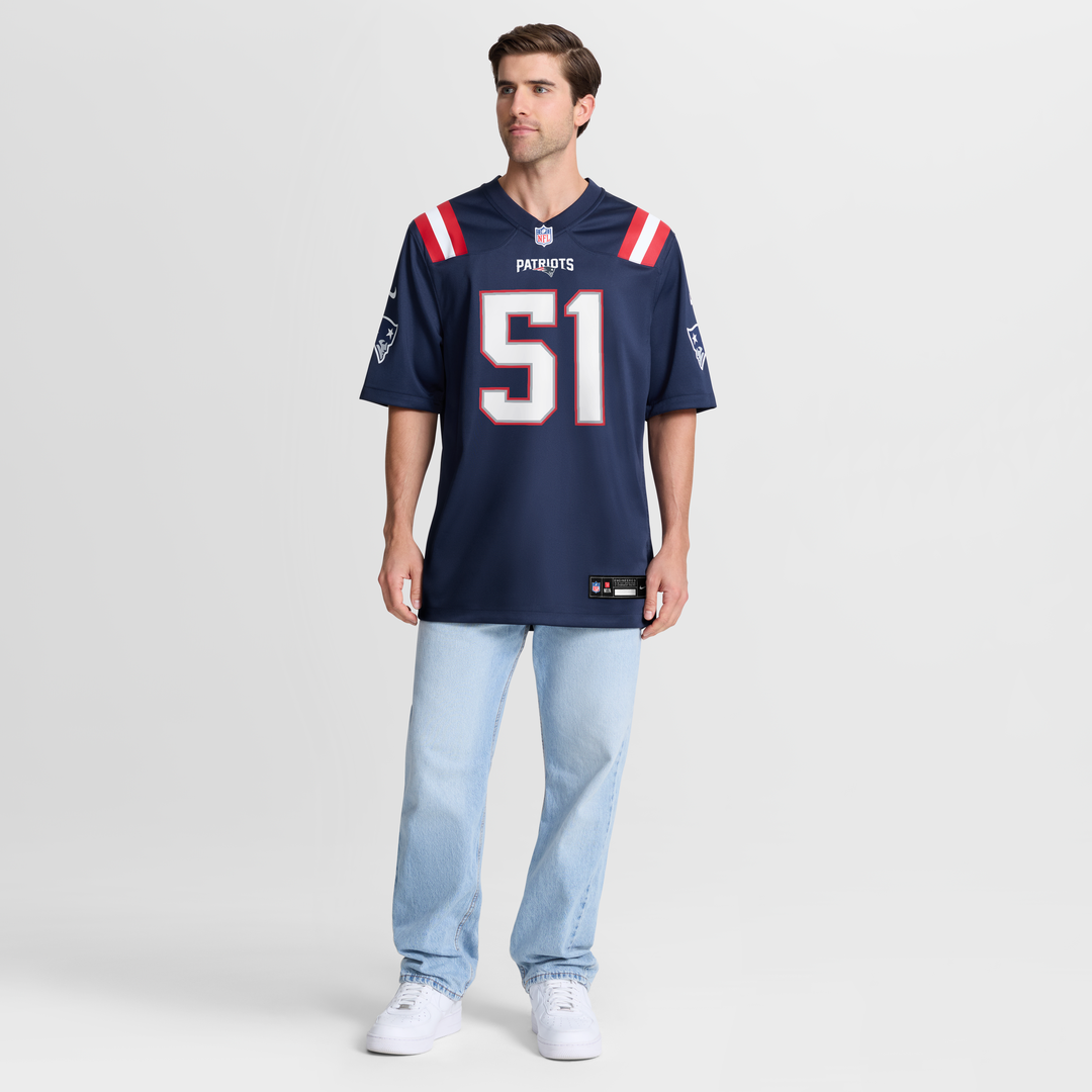 New England Patriots James Hudson Nike Navy Team Game Jersey product image 2, provided for visual reference and product
