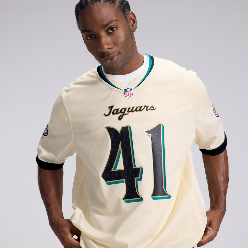Jacksonville Jaguars Josh Hines-Allen Nike Natural 2026 Rivalries Collection Game Jersey product image 9, provided for