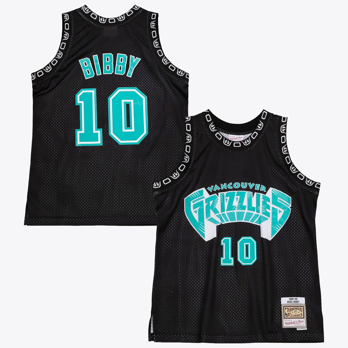 Vancouver Grizzlies Mitchell & Ness Mike Bibby 1998 Team Color Swingman Jersey - Black product image 1, provided for visual