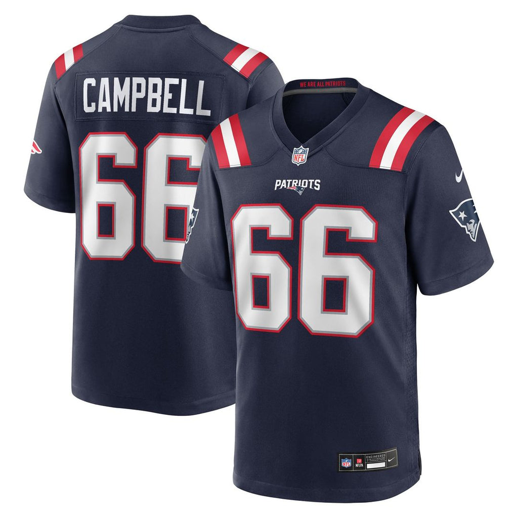 New England Patriots Will Campbell Nike Navy Team Game Jersey product image 1, provided for visual reference and product