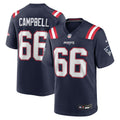 New England Patriots Will Campbell Nike Navy Team Game Jersey product image 1, provided for visual reference and product