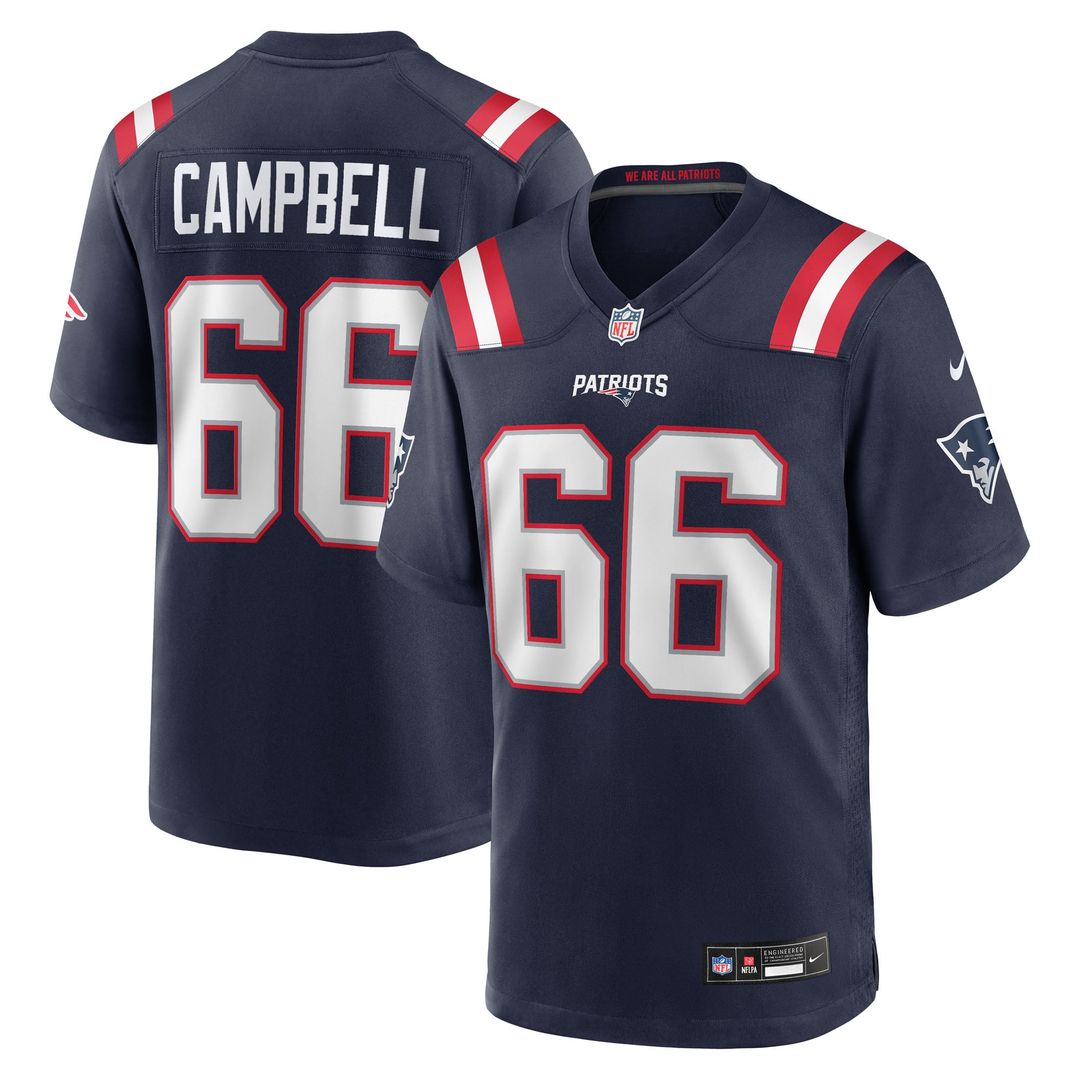 New England Patriots Will Campbell Nike Navy Team Game Jersey product image 1, provided for visual reference and product