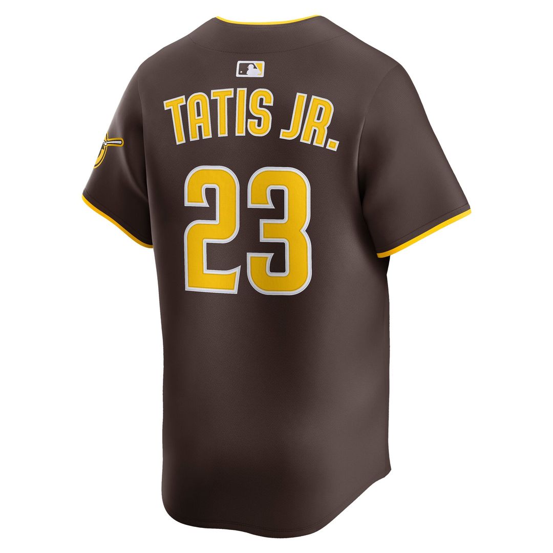 San Diego Padres Fernando Tatis Jr. Nike Brown Road Limited Player Jersey product image 3, provided for visual reference and