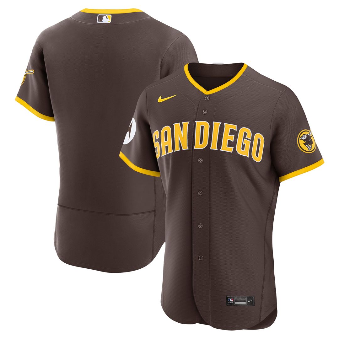 San Diego Padres Nike Brown Road Sponsor Patch Authentic Jersey product image 4, provided for visual reference and product