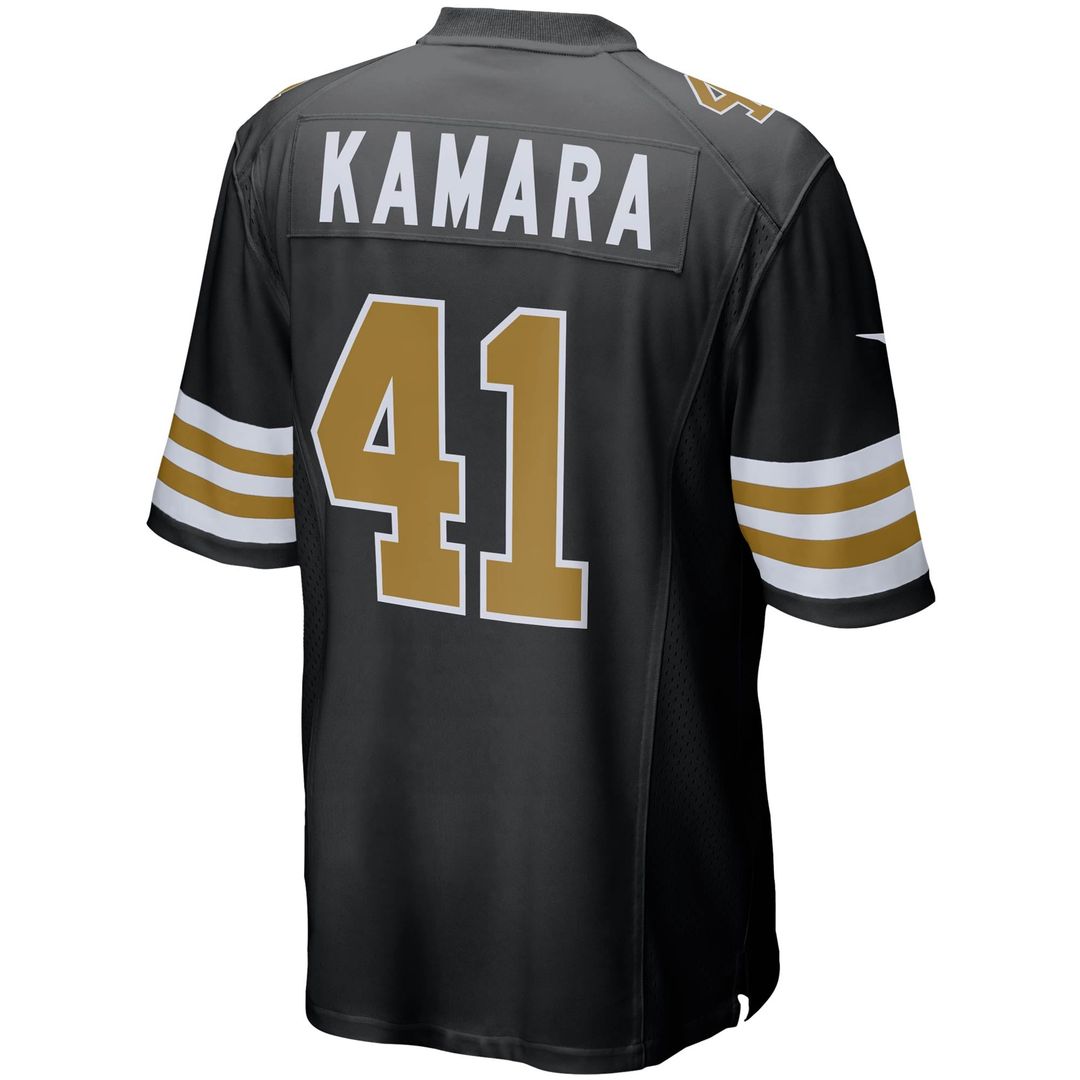 New Orleans Saints Alvin Kamara Nike Black Alternate Game Jersey product image 3, provided for visual reference and product
