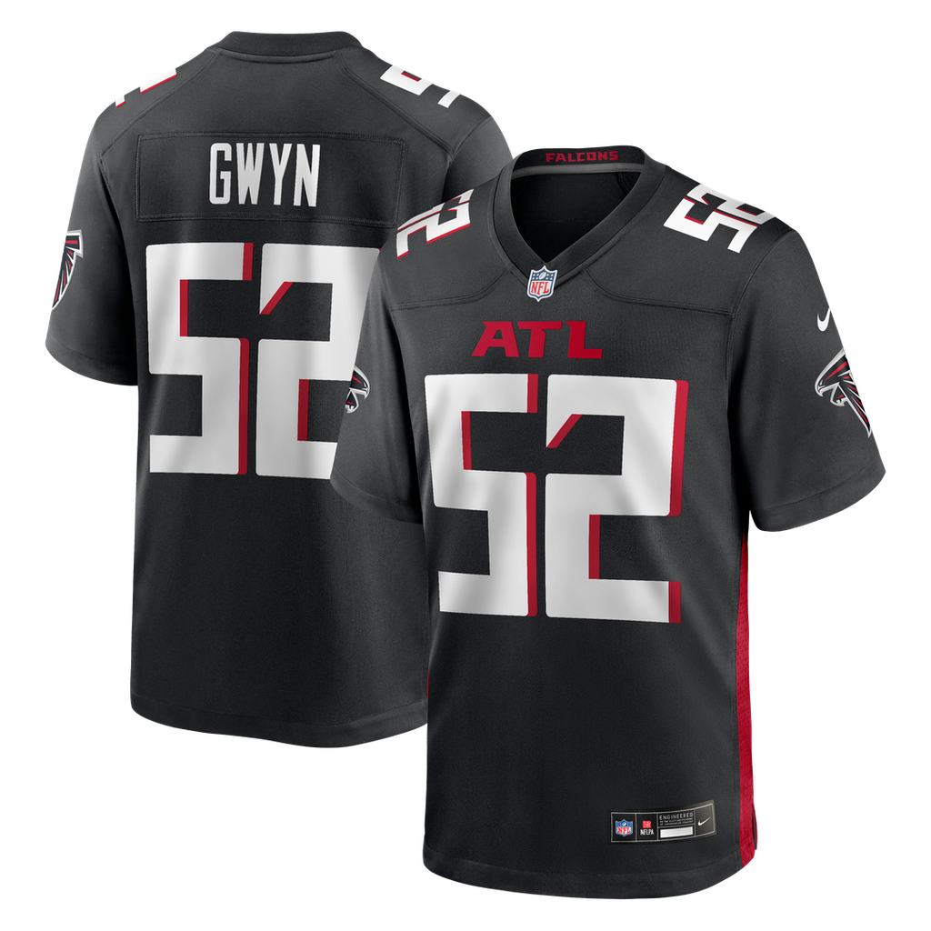 Atlanta Falcons Jovaughn Gwyn Nike Black Team Game Jersey product image 1, provided for visual reference and product detail