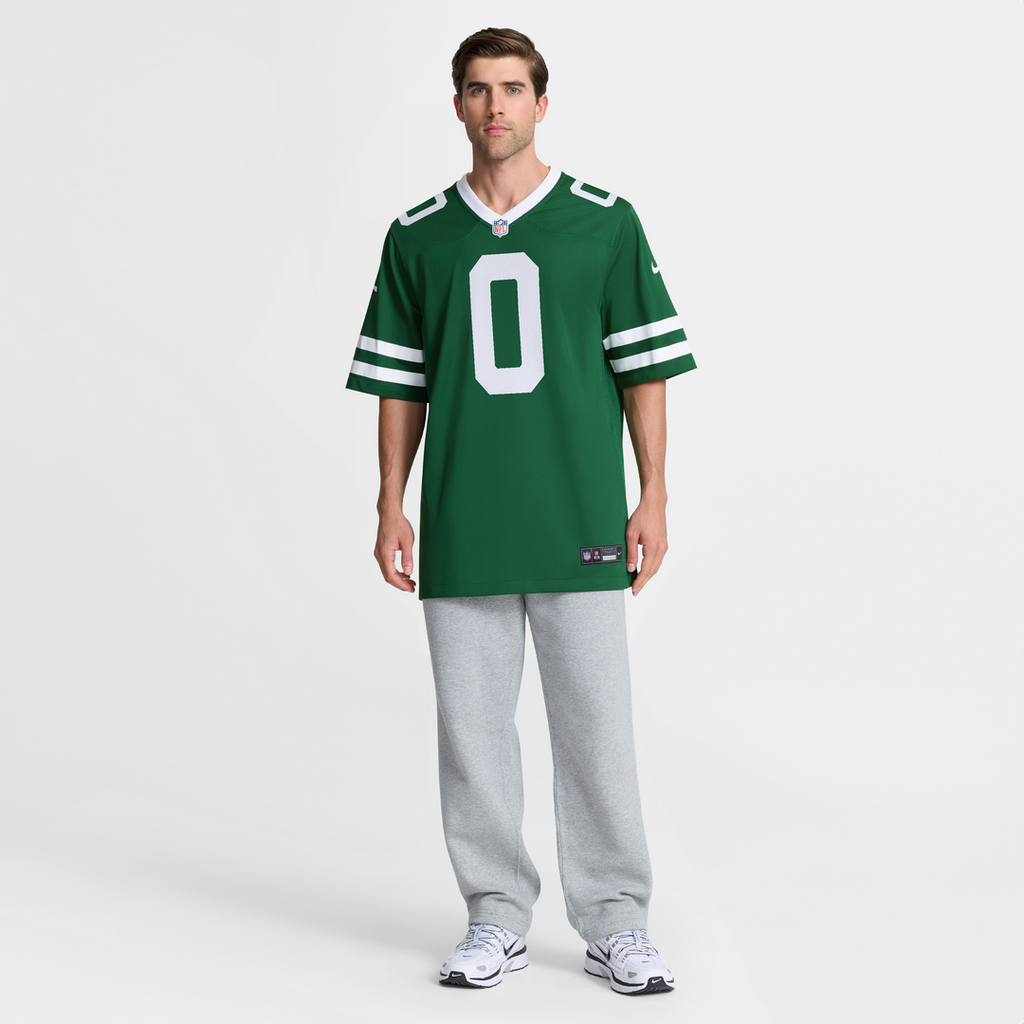 New York Jets Braelon Allen Nike Legacy Green Game Jersey product image 7, provided for visual reference and product detail