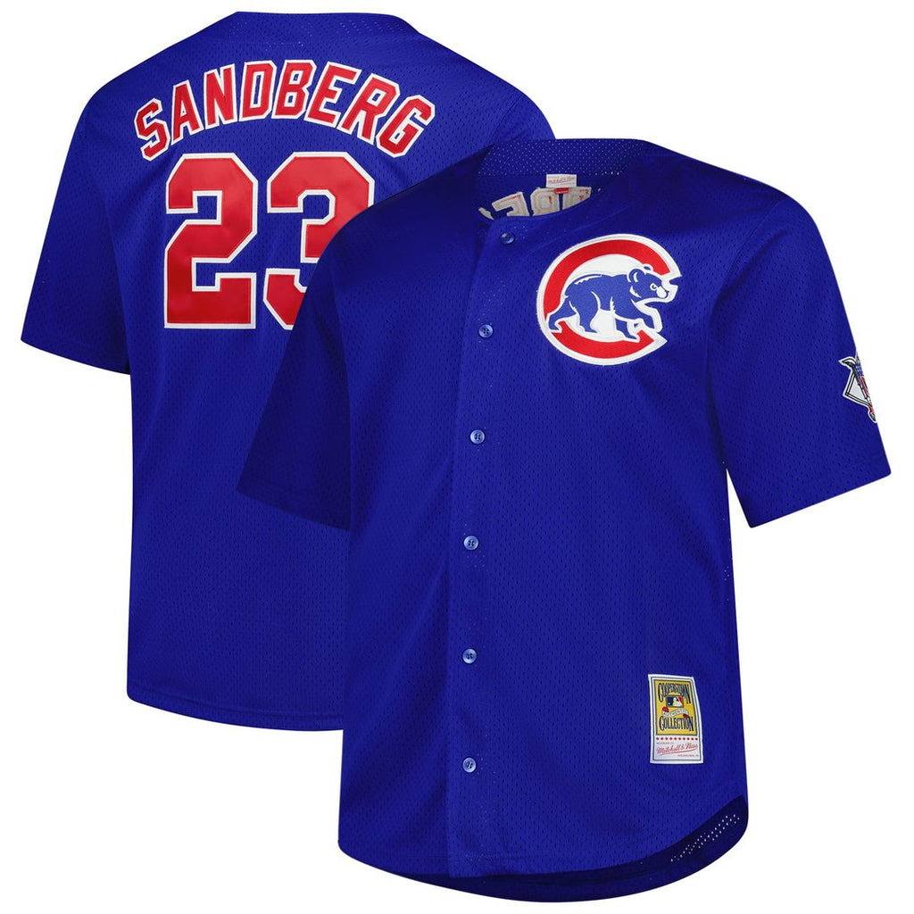 Chicago Cubs Ryne Sandberg Mitchell & Ness Royal Big & Tall Cooperstown Mesh Batting Practice Jersey product image 1,