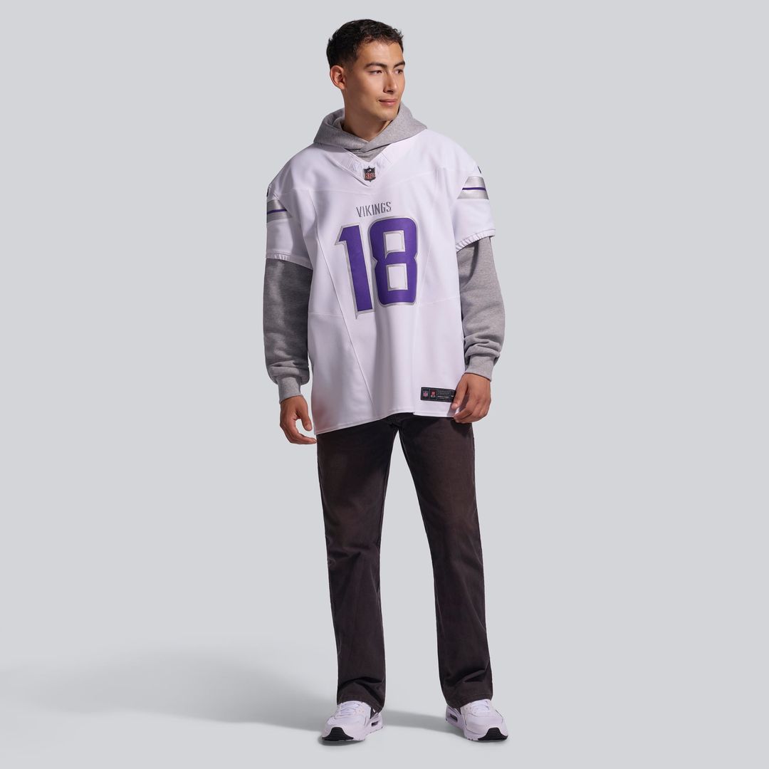 Minnesota Vikings Justin Jefferson Nike White Alternate Vapor F.U.S.E. Elite Player Jersey product image 4, provided for