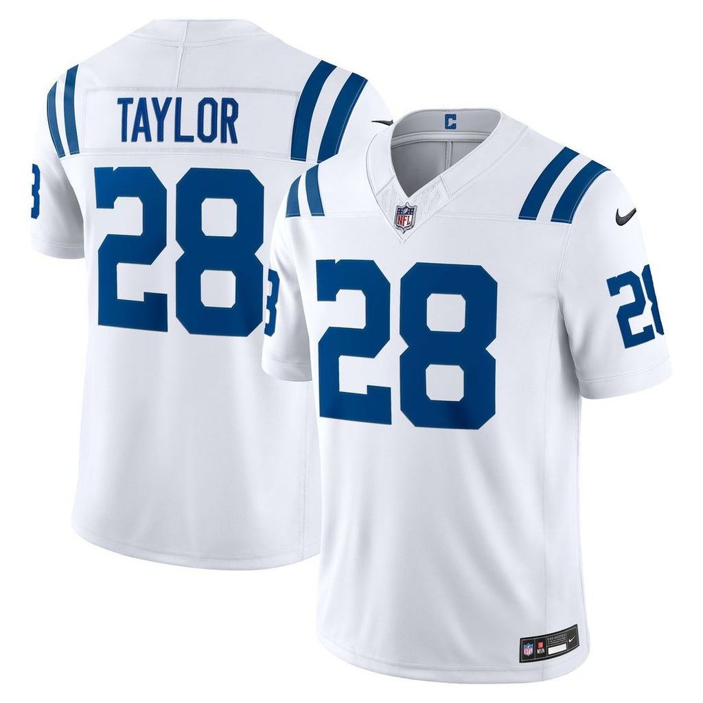 Indianapolis Colts Jonathan Taylor Nike White Vapor F.U.S.E. Stitched Limited Jersey product image 1, provided for visual