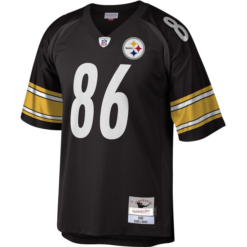 Pittsburgh Steelers Hines Ward Mitchell & Ness Black Legacy Replica Jersey product image 2, provided for visual reference