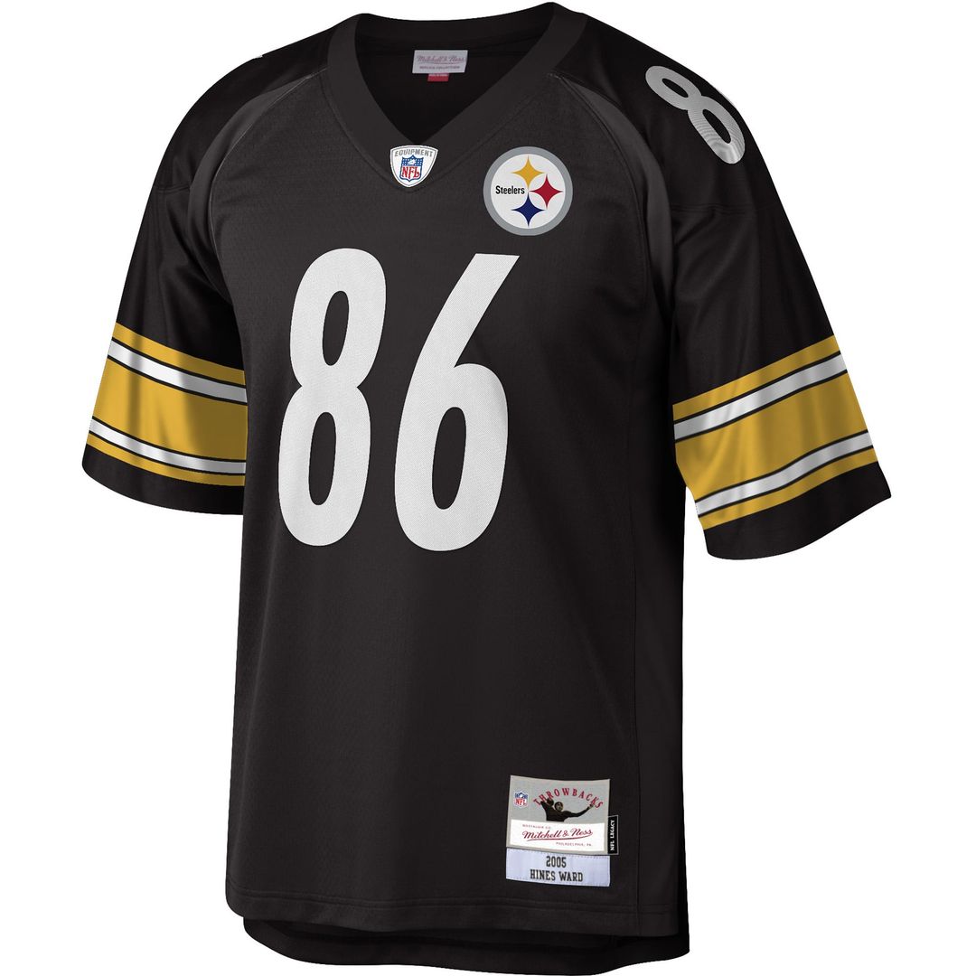 Pittsburgh Steelers Hines Ward Mitchell & Ness Black Legacy Replica Jersey product image 2, provided for visual reference