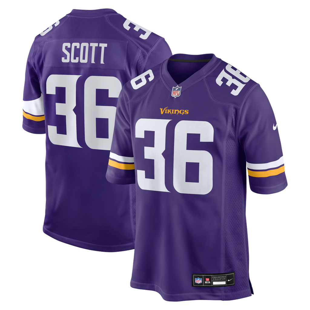 Minnesota Vikings Zavier Scott Nike Purple Team Game Jersey product image 1, provided for visual reference and product