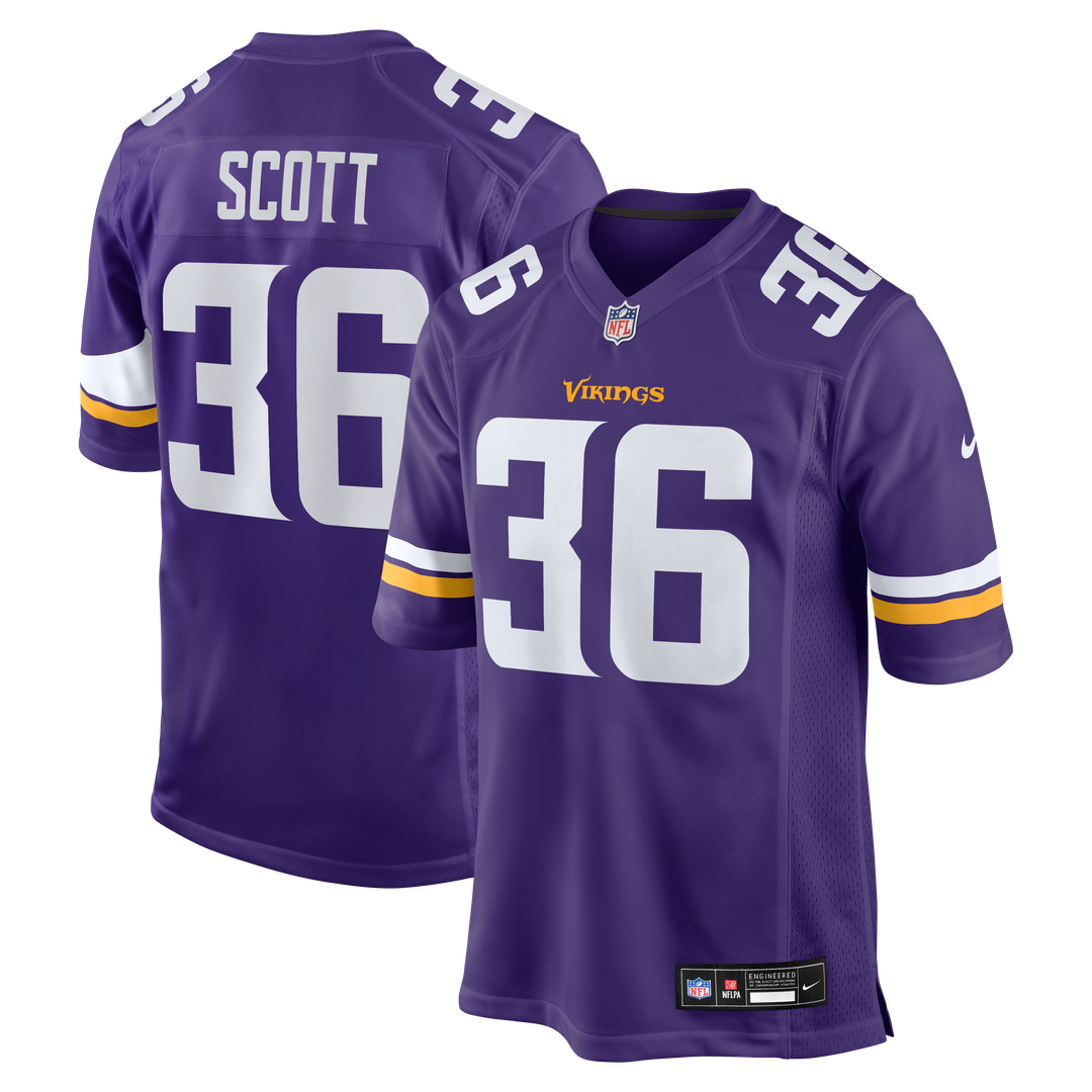 Minnesota Vikings Zavier Scott Nike Purple Team Game Jersey product image 1, provided for visual reference and product