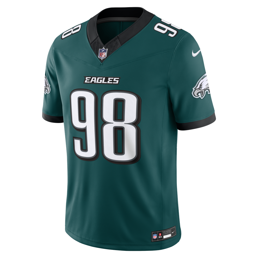 Philadelphia Eagles Jalen Carter Nike Midnight Green Team Vapor F.U.S.E. Stitched Limited Jersey product image 2, provided