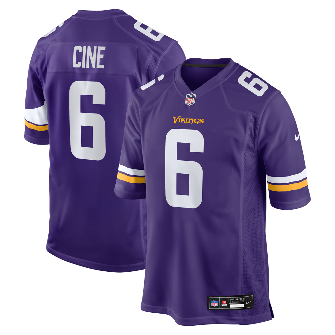 Minnesota Vikings Lewis Cine Nike Purple Game Player Jersey product image 1, provided for visual reference and product